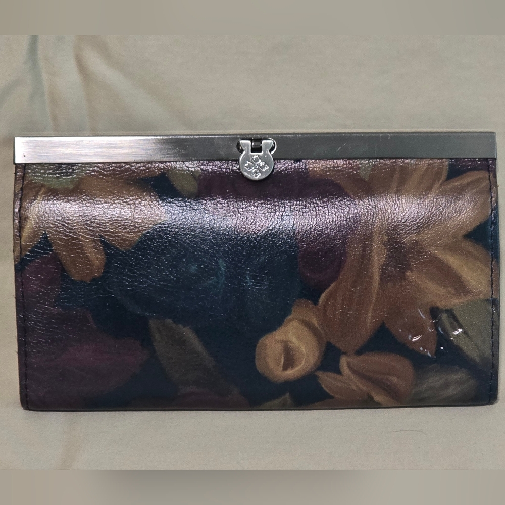 Patricia Nash Cauchy Frame Leather Clutch Wallet - Peruvian Painting
